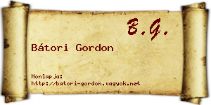 Bátori Gordon névjegykártya